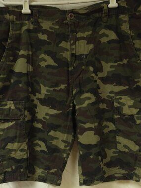 Roadblock Mens 36 Camo Camouflage Army Cotton Hike Fish Cargo Shorts 36x11